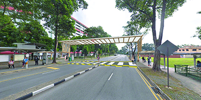 Blk 12 Marsiling Lane: Low covered linkway over existing BFA ramp to bus stop [Completed]